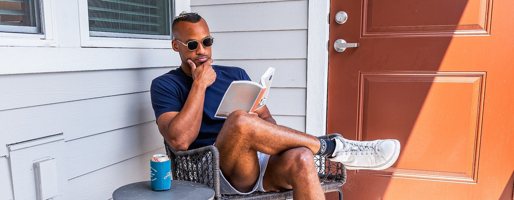 a man sitting in a chair
